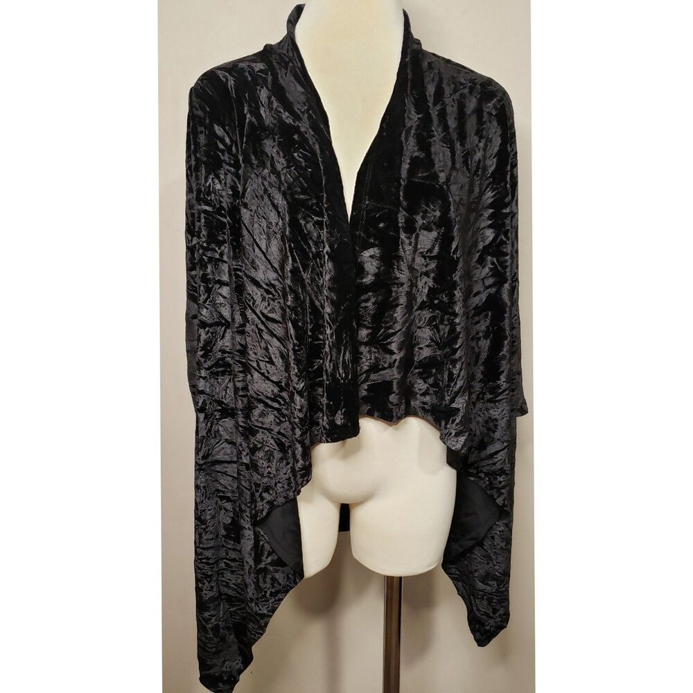 Alice + Olivia Cardigan Womens Sz. XS Black Velvet Burnout Quiet Luxury Sweater